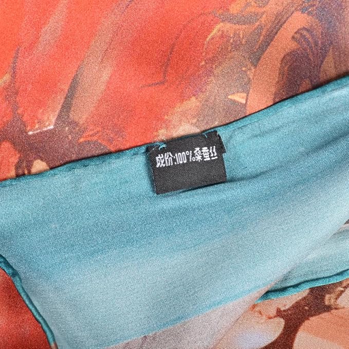 100% Mulberry Silk Scarf for Women Neck Oblong Headscarves Long Floral Print Lightweight Silk Wraps Shawls 67"*20"