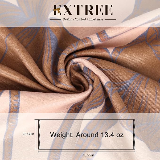 EXTREE Scarfs for Women Pashmina Silky Shawl Wrap for Evening Dressing Blanket Open Front Poncho Cape