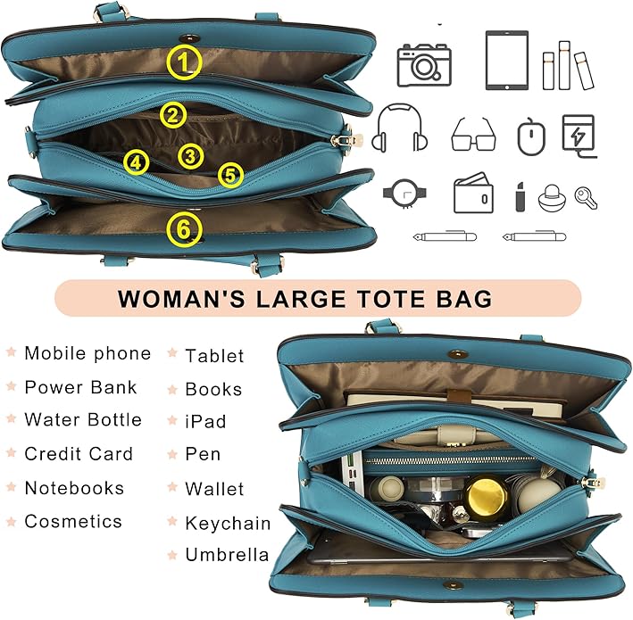 Purses for Women Handbag Wallet Tote Shoulder Hobo Bag Top Handle Satchel Purse Set 2pcs with 3 Compartments