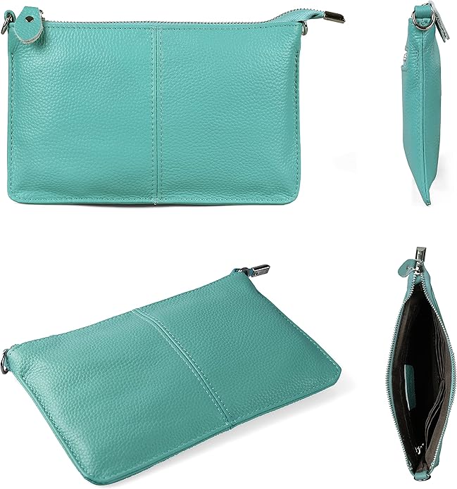 befen Genuine Leather Wristlet Clutch Wallet Purses Small Crossbody Bags for Women with RFID Blocking Card Slots