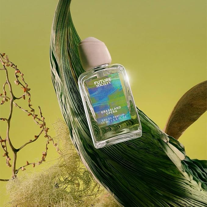 Future Society Grassland Opera Perfume - Rich Green Floral Eau de Parfum with Notes of Sage, Ginger, Ylang Ylang & Sandalwood - Luxury Perfume Inspired by Prairies - Modern Unisex Fragrance - 50ml