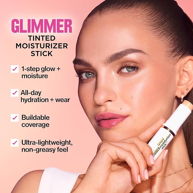 Revlon Glimmer Tinted Moisturizer Stick for Face, Lightweight Foundation, Hydrating Skincare-Infused Makeup, 100, 0.31 oz