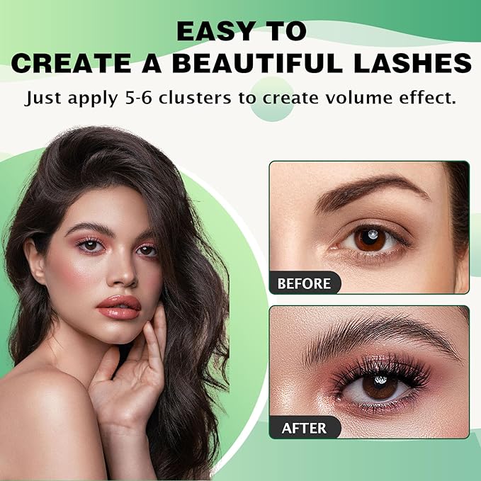 Lash Clusters 96pcs Individual Lashes Y11 D Curl 12mm Cluster Lashes KEYYOU Volume Wispy Lash Extension Soft&Comfortable Easy DIY at Home(Y11 D-12mm)