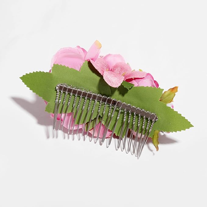 Flower Hair Clip for Women - Elegant Hair Accessory for Wedding, Party & Daily Wear (Pink)