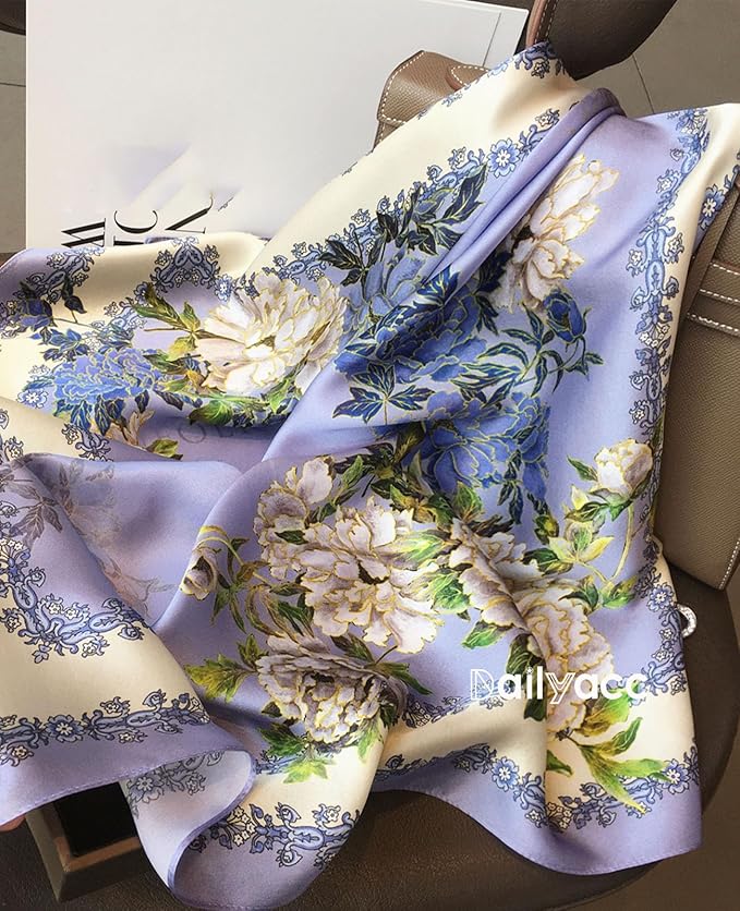 Dailyacc Hair Bandanas Scarf For Women Lightweight Fashion Neck Silk Satin Head Scarves For Sleeping Handbags Scarf