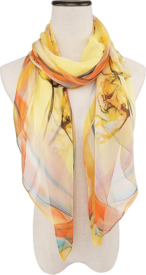 YOUR SMILE Ladies/Women's Lightweight Floral Print/Solid Color mixture Shawl Scarf For Spring Summer season
