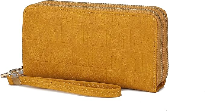 MKF Collection Wristlet Wallet for Women, Small Vegan Leather Credit Card Holder with Zipper Coin Pocket Wallet Purse Handbag By Mia K