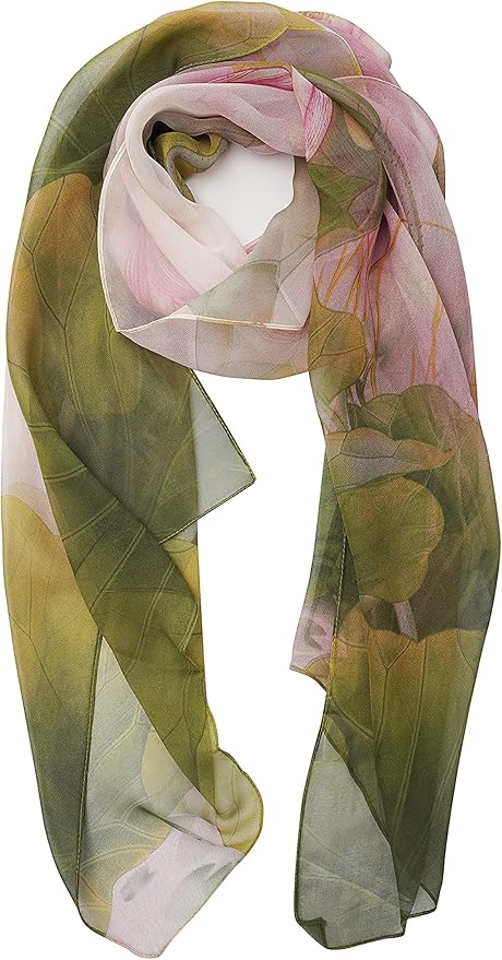 YOUR SMILE Ladies/Women's Lightweight Floral Print/Solid Color mixture Shawl Scarf For Spring Summer season