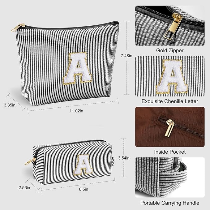 YOOLIFE Christmas Gifts For Teenage Girls Birthday Gift for Girls Makeup Bag Cosmetic Bag Teacher Gifts for 3 4 5 6 7 8 9 10 11 12 13 Year Old Girl Christmas Gift For Women Black H