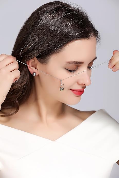 Birthday Gifts for Women - Black Pearl Necklaces for Women - Real 18K Gold Over Sterling Silver - Elegant Tahitian Black Pearl Jewelry - Anniversary·Gifts for Women - Christmas Gifts for Wife, Girlfriend, Her, Mom