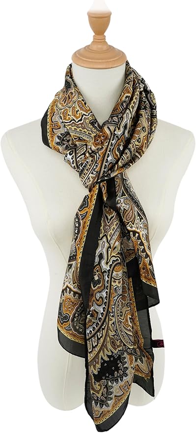 YOUR SMILE Large Mulberry Silk Feeling Long Stain Scarf Lightweight Sunscreen Shawls Wraps for Women