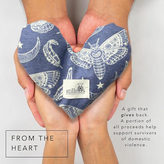 Weighted Heart Eye Pillow with Organic Lavender & Flaxseed – Relaxation Gift for Women, Meditation Tool, Mindful Rest, Cooling Eye Mask, Wellness Self-Care Kit