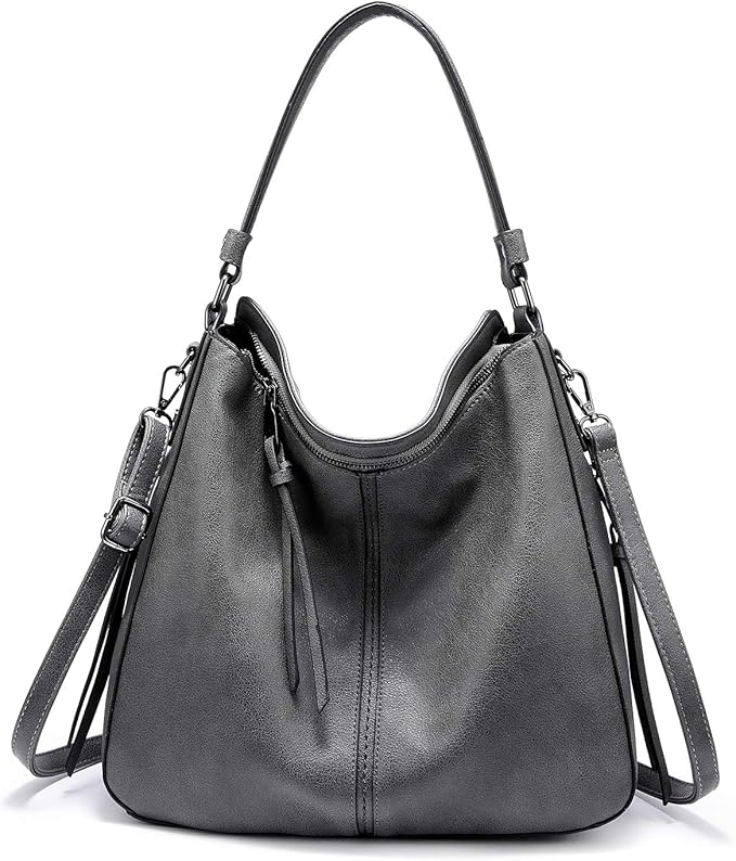 Realer Hobo Crossbody Bags for Women Designer Faux Leather Hobo Handbags Retro Large Size Shoulder Bag Bucket Purse