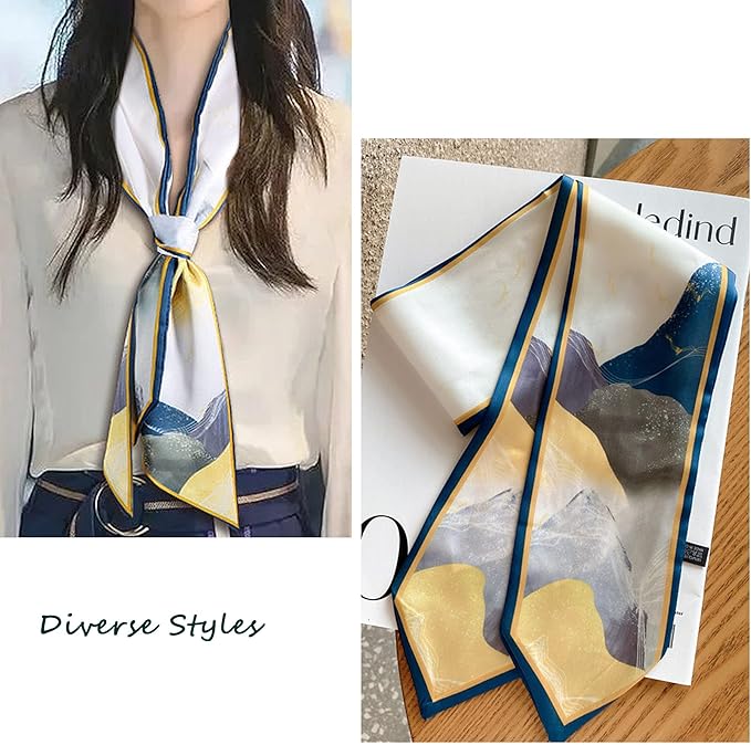 Purse Scarf For Handbags Head Scarves For Women's Hair Bags Scarfs Long Skinny Scarves Fashion Silky