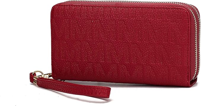 MKF Collection Wristlet Wallet for Women, Small Vegan Leather Credit Card Holder with Zipper Coin Pocket Wallet Purse Handbag By Mia K