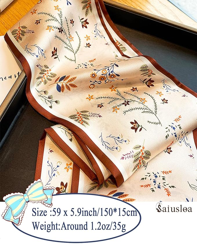Purse Scarf For Handbags Head Scarves For Women's Hair Bags Scarfs Long Skinny Scarves Fashion Silky