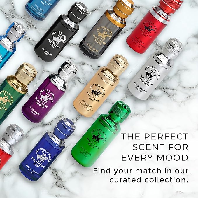 Beverly Hills Polo Club AQUA - Cologne for Men with Italian Bergamot, Green Lemon, Rosemary & Patchouli Notes - Fresh & Aquatic Fragrance Scent - Eau De Toilette Spray 3.40fl.oz / 100ml