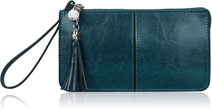 befen Genuine Leather Wristlet Clutch for Women Ultra-Slim Ladies Credit Card Holder Wallet Purses with RFID Protection