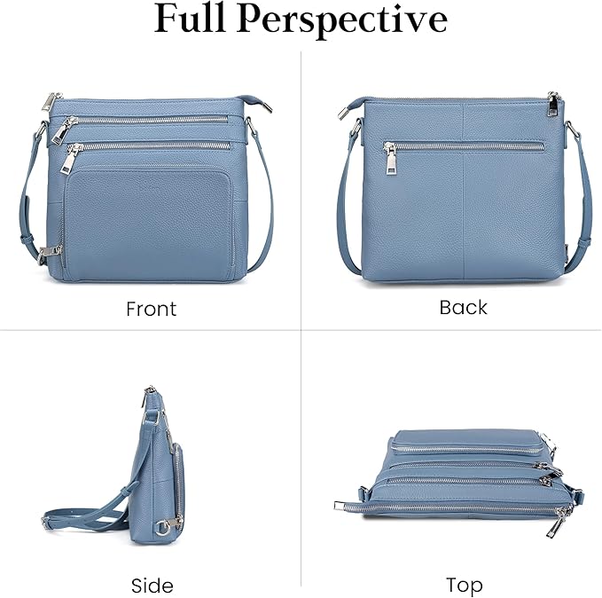 befen Genuine Leather Crossbody Bags for Women, Medium Anti-Theft Shoulder Purse with Built in RFID Wallet for Travel