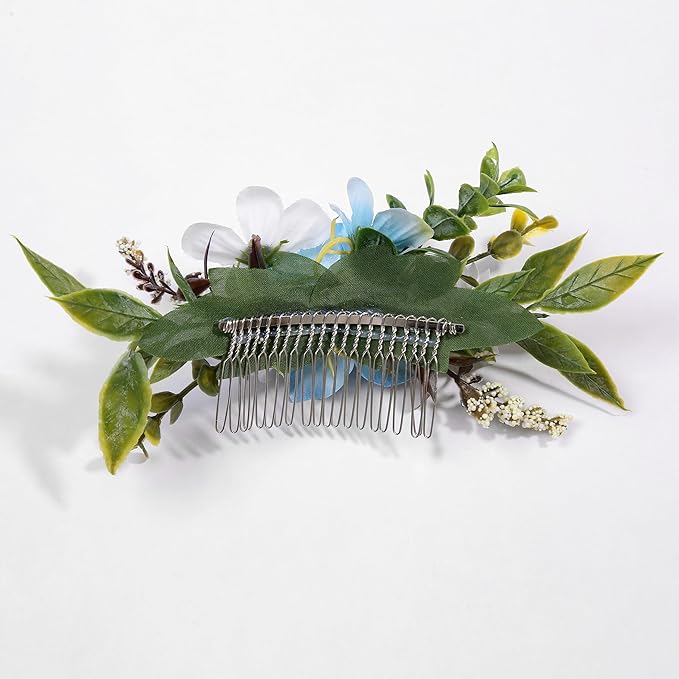 Flower Hair Clip for Women - Elegant Hair Accessory for Wedding, Party & Daily Wear (Sky Blue)