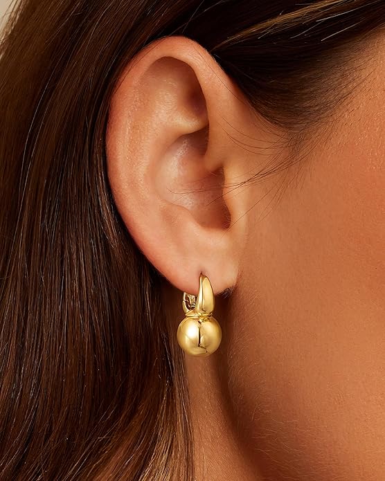 CHESKY Christmas Gifts Pearl Earrings for Women, Dainty 14K Gold Plated/Silver Plated Drop Quality Handpicked AAA+ Freshwater Cultured Round Pearls Dangle Earrings Wedding Jewelry for Women Gifts