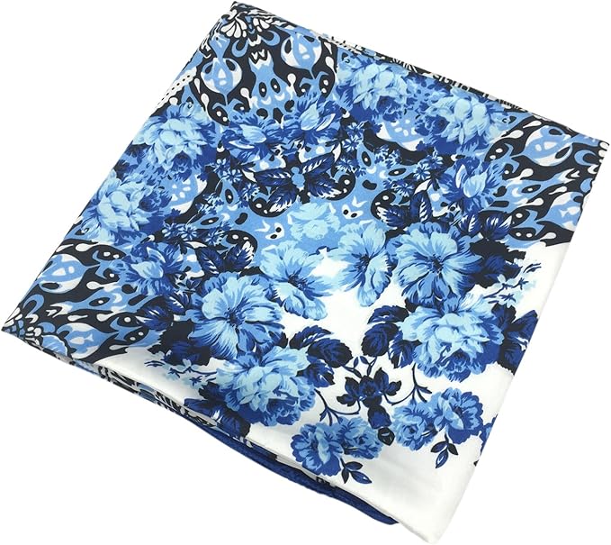 YOUR SMILE Silk Like Scarf Women's Fashion Pattern Large Square Satin Headscarf Headdress