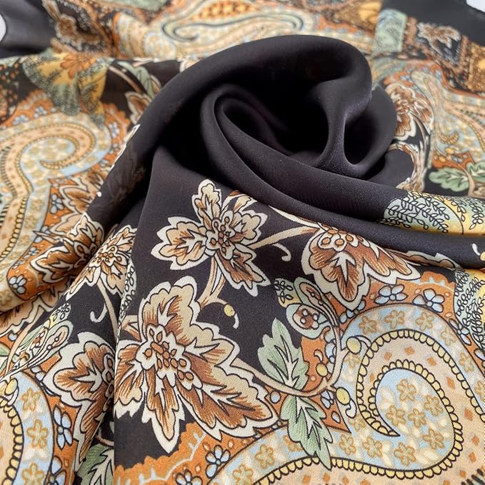 Livrerpi Silk Feeling Head Scarf Fashion Satin Hair Scarf Square Long Scarves for Women Gifts