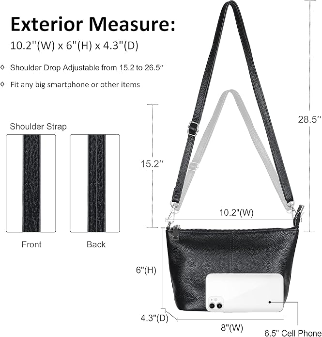 befen Genuine Leather Wristlet Clutch Wallet Purses Small Crossbody Bags for Women with RFID Blocking Card Slots
