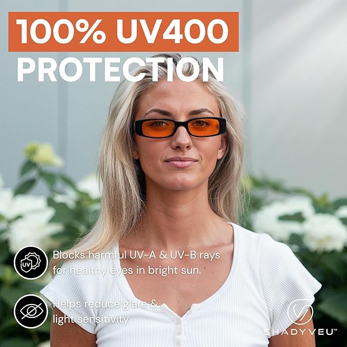 ShadyVEU Slim Classic Rectangular Sunglasses UV Protection 90’s Vintage Small Wide Retro Frame Fashion Shades