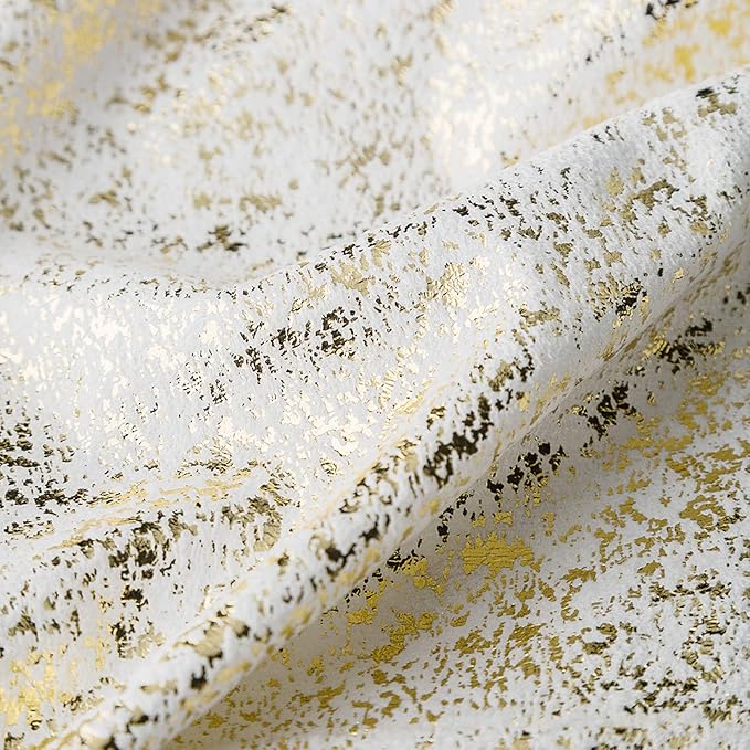 Xinrjojo Decorative White Throw Pillow Covers, Gold Metallic Pillow Covers, Pack of 2, Soft Cushion Covers, Sparkling Luxury Throw Pillow Cases for Sofa Bedroom Car 16 x 16 Inch(Bronzing- White)