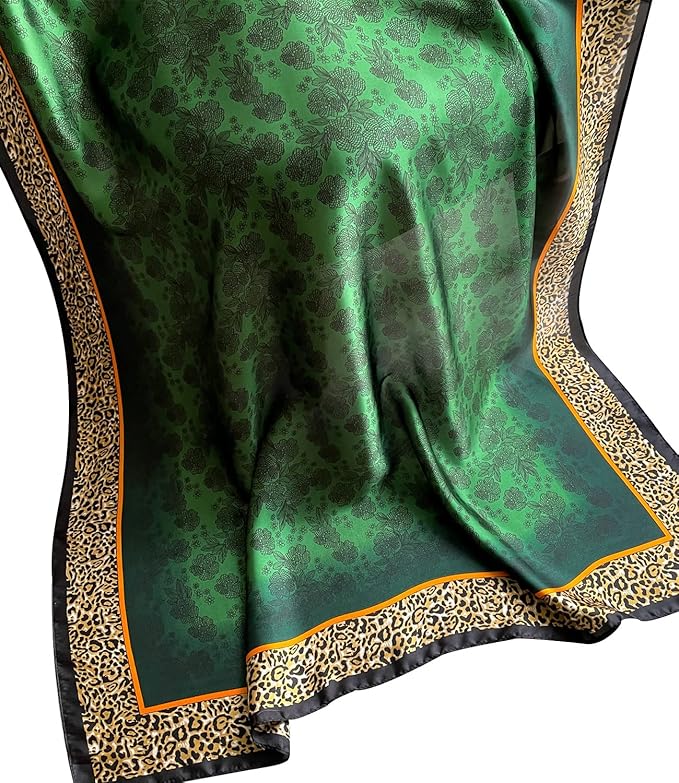 NUWEERIR Womens 100% Large Mulberry Silk Scarf Long Satin Scarf Fashion Lightweight Wraps