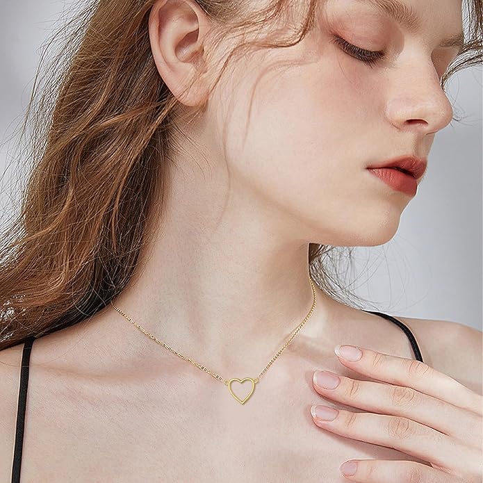 KECHO 14k Gold Simple Circle Necklace Karma Pendant Necklace for Women Jewelry