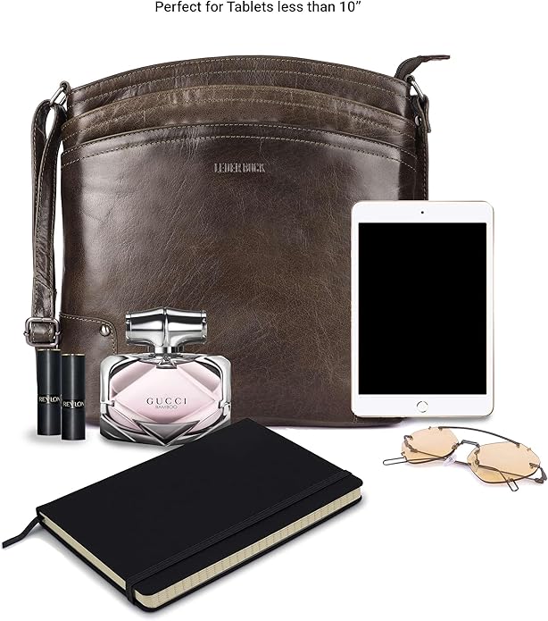 Terry Large Soft Real Leather Womens Crossbody Handbags and Purses-Triple Zip Premium Sling Crossover Shoulder Bag