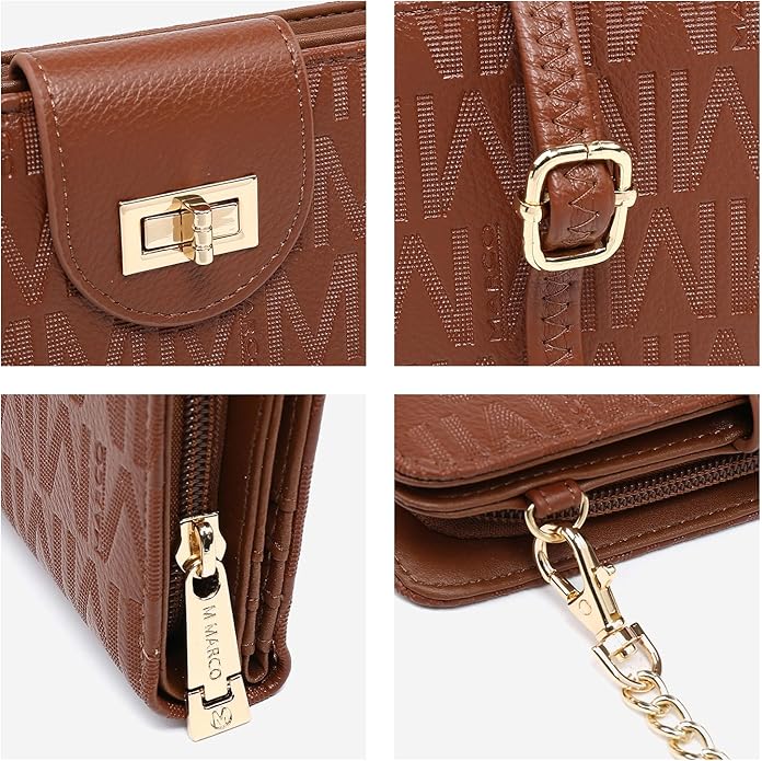 MKP COLLECTION Women Small Crossbody Shoulder Bag Zip Wallet Purse Handbags Clutch Credit Card Holder with Chain Strap