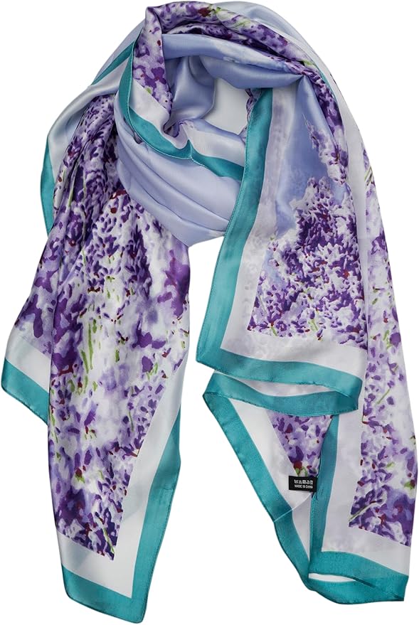 YOUR SMILE Large Mulberry Silk Feeling Long Stain Scarf Lightweight Sunscreen Shawls Wraps for Women