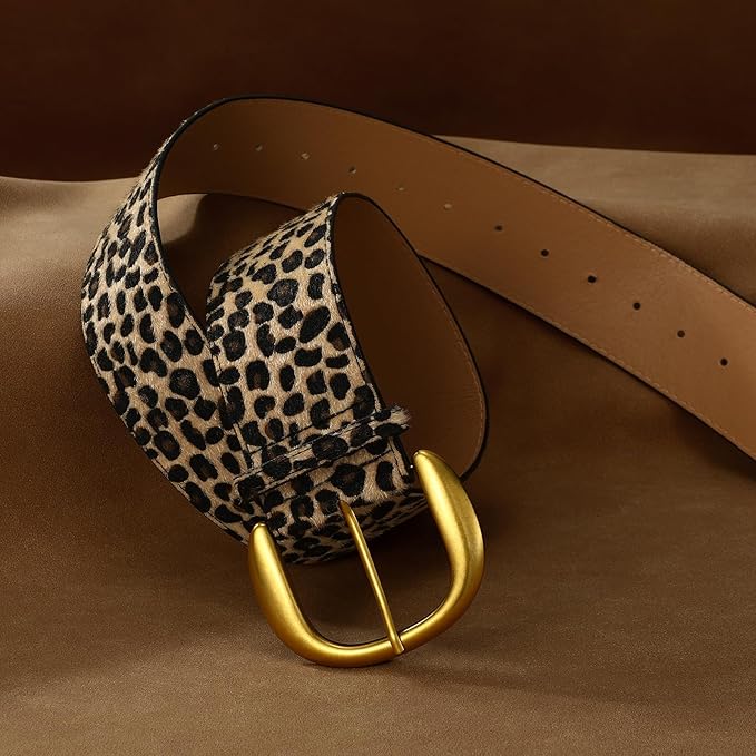 SANSTHS Women Wide Suede Belt for Dresses Jeans Fashion Thick Leather Waist Belts Ladies Chunky Belts