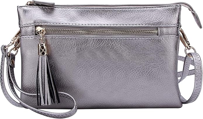 Solene Women's Lightweight Multi Compartment Wristlet Clutch Wallet Crossbody Bag
