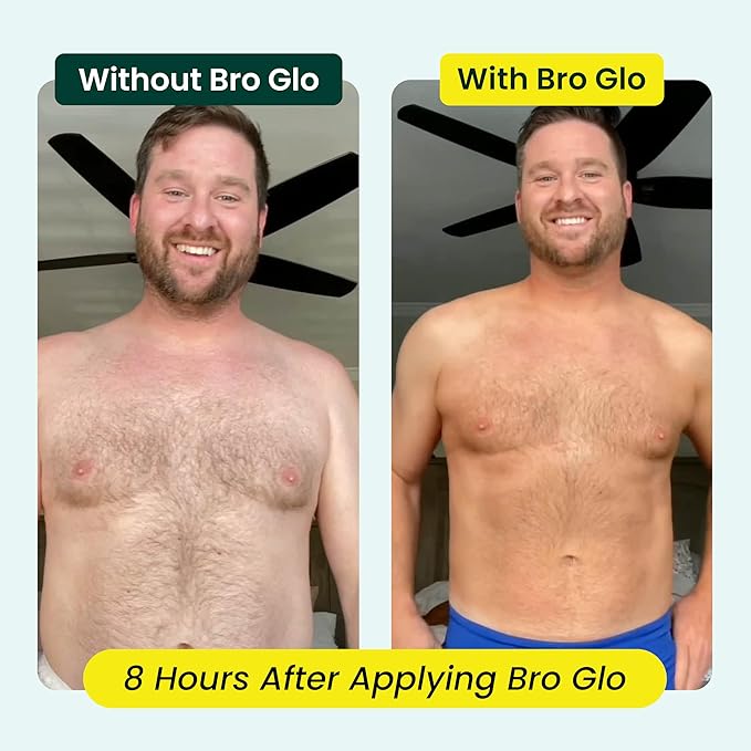 Bro Glo Self Tanner for The Boys - Quick Application Foam Mousse Easy Sunless Tan For Face and Body Oil Free Water Based Faster Skin Drying Natural Sun Kissed Bronze Color Perfect Men - 6.76 FL oz