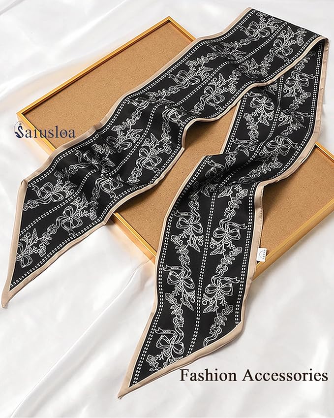 Purse Scarf For Handbags Head Scarves For Women's Hair Bags Scarfs Long Skinny Scarves Fashion Silky