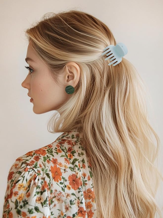 Small Hair Clips for Women Girls, 8 PCS 1.6 Inch Hair Claw Clips for Thin/Medium Thick Hair 4 Style Matte Hair Jaw Clips Non-Slip Tiny Hair Accessories