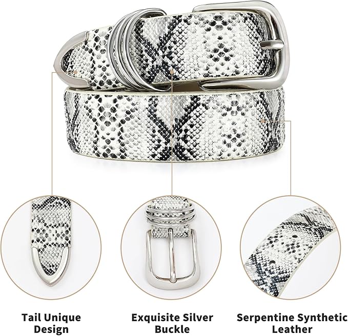 Women's Leather Belts with Gold Buckle Fashion Leather Waist Belt Elegant Ladies Belts for Jeans Dress & Casual Wear