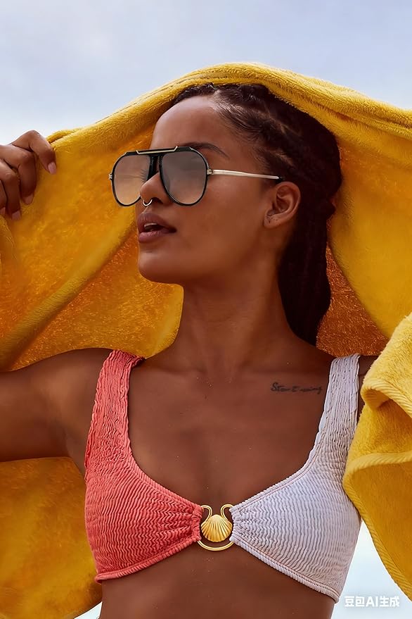 Oversized Aviator Sunglasses for Women Men 2026 70s Retro Gold Metal Sun Glasses Tangle Free Square Aviators