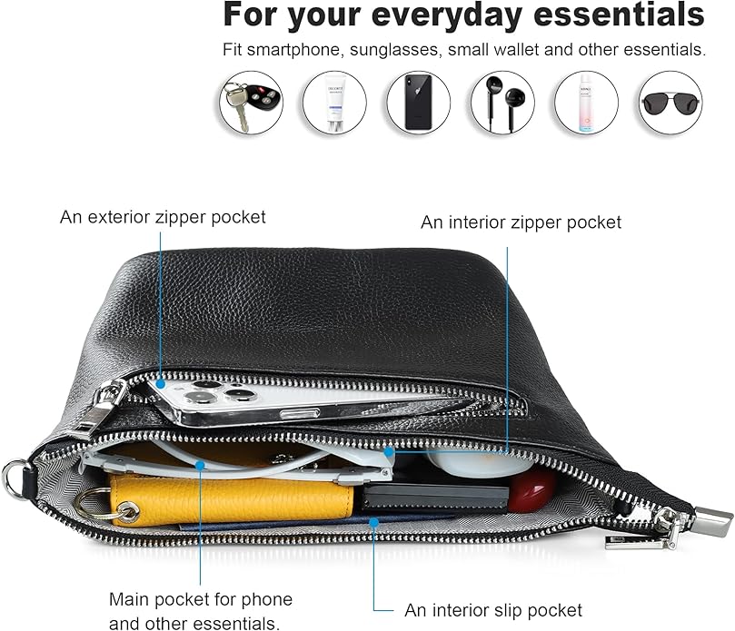 befen Genuine Leather Wristlet Clutch Wallet Purses Small Crossbody Bags for Women with RFID Blocking Card Slots