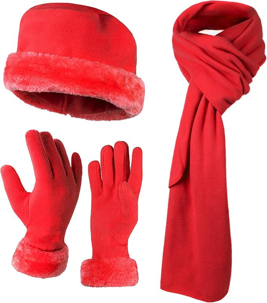 boxed-gifts Women's Warm Fleece Winter - Women's Hat and Glove Set + Hats Gloves Scarves for Women