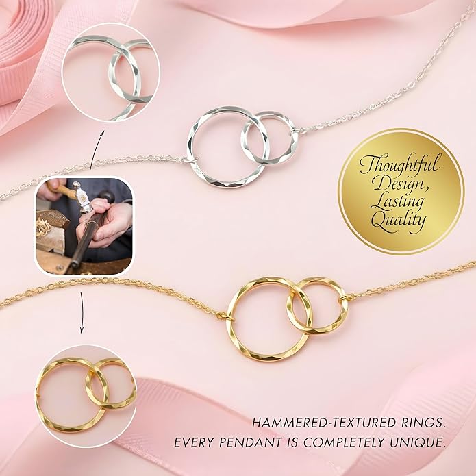 HOPE LOVE SHINE Mom Gift from Daughter - Sentimental, Meaningful Mother and Daughter Necklace, Jewelry, 14k Gold Plated Sterling Silver
