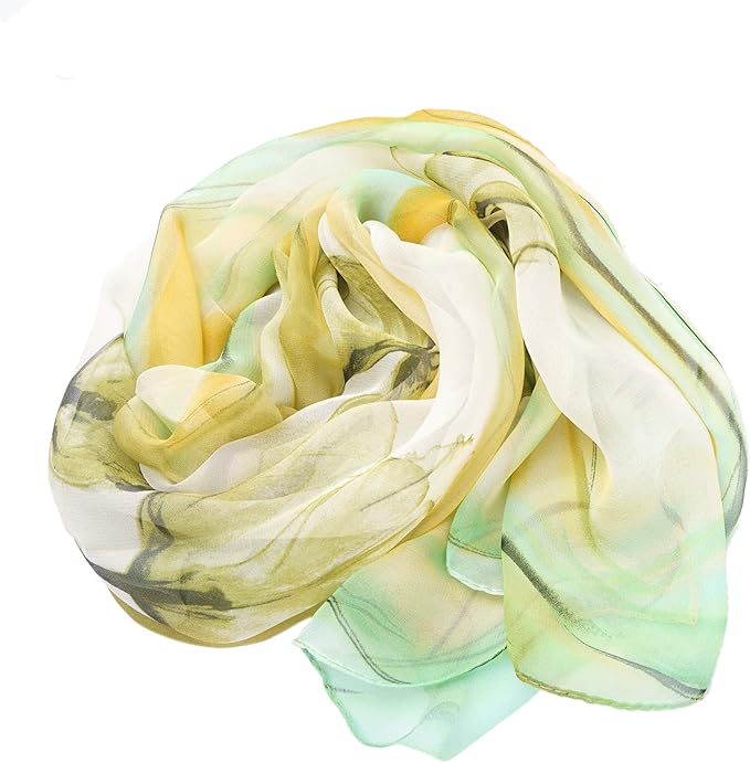 YOUR SMILE Ladies/Women's Lightweight Floral Print/Solid Color mixture Shawl Scarf For Spring Summer season