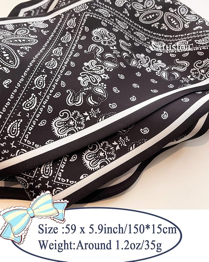 Purse Scarf For Handbags Head Scarves For Women's Hair Bags Scarfs Long Skinny Scarves Fashion Silky