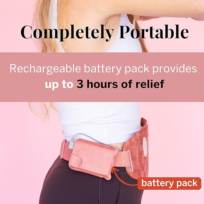 Pixie Period Heating Pad for Cramps - Thinnest Wearable Heating Pad for Feminine Care - Unnoticeable Under Clothes - Best Portable Pain Relief Heat Belt On The Market - Hours of Menstrual Pain Relief