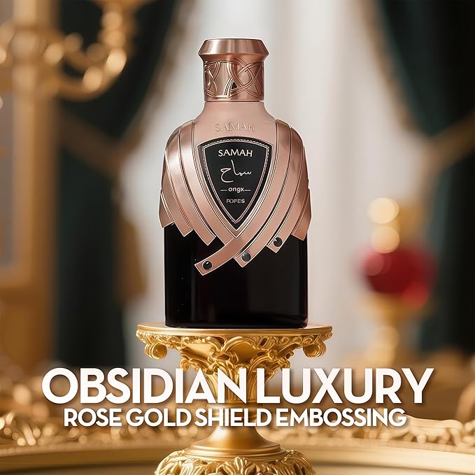 Samah Onyx Women's Gourmand Perfume Eau de Parfum - Bean, Amber Woods & Musk Luxury Scent with 24H Longevity | 3.4 Fl Oz 80% Vol Seductive Edible Fragrance