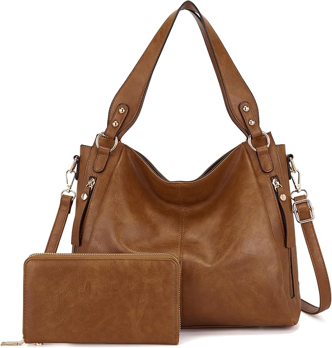 Women's Hobo Handbags Crossbody Bags Ladies Tote Shoulder Bags Purses and Wallet Set 2pcs